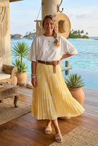 PLEATED POLKA DOT SKIRT