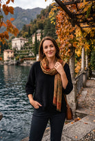 V-NECK THREE-QUARTER SLEEVE FINE KNIT JUMPER