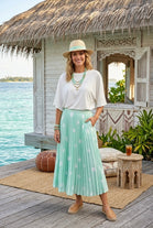 PLEATED POLKA DOT SKIRT