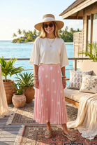 PLEATED POLKA DOT SKIRT