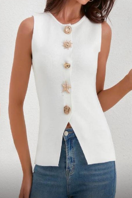 MULTI GOLD BUTTON KNITTED WAISTCOAT (Copy) (15287121740160)