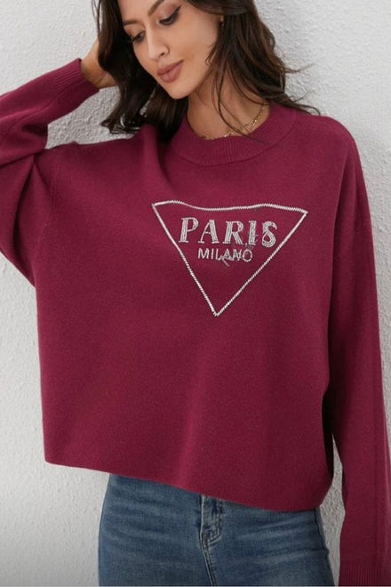 PARIS SLOGAN JUMPER (15287759012224)