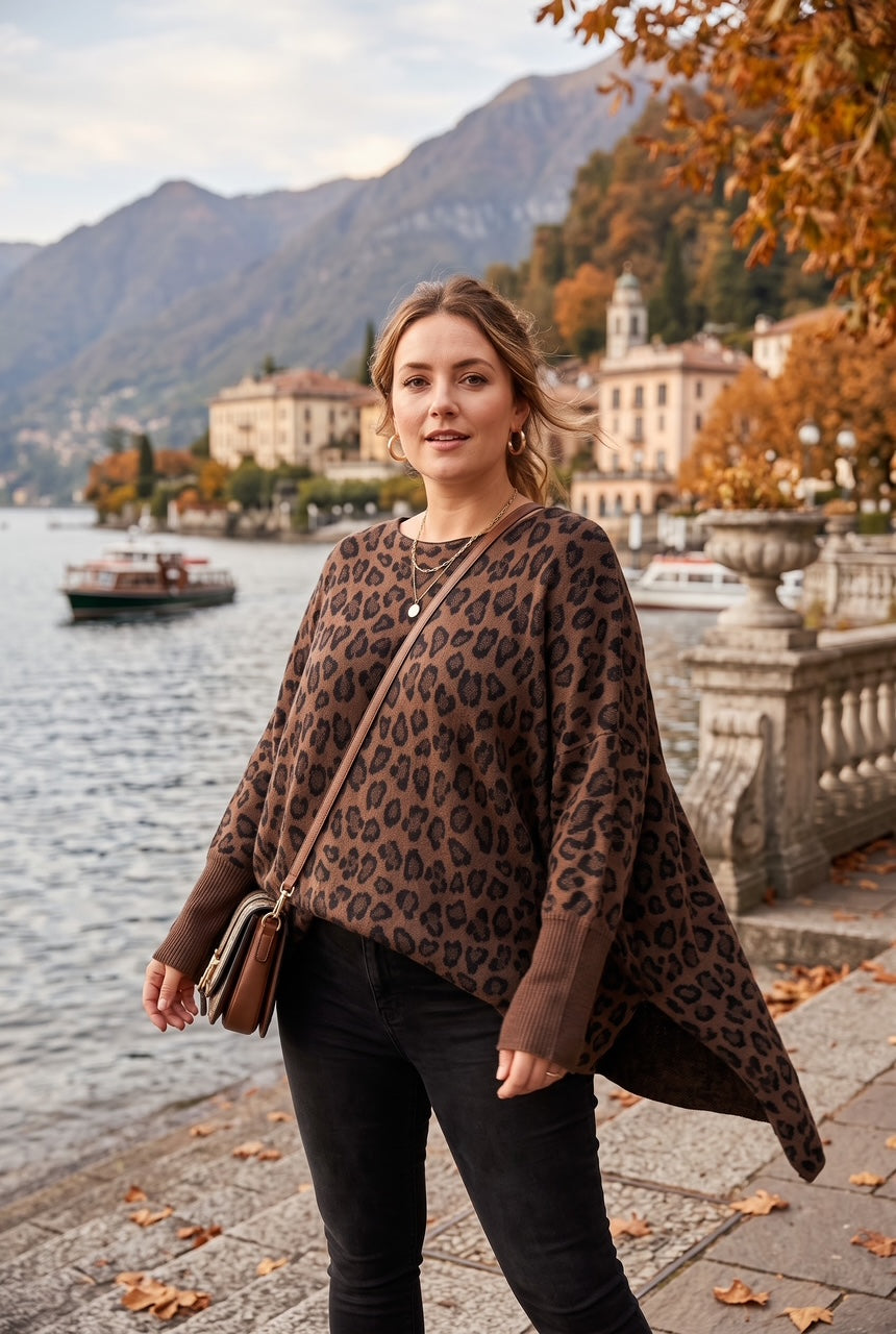 LEOPARD  BOXYFIT JUMPER