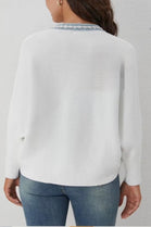 CARLY DENIM TRIM RIB BUTTON JUMPER (Copy) (15287729750400)