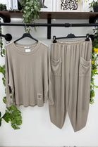 KNIT BARREL LEG LOUNGE SET