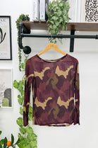 CASHMERE BLEND CAMOFLAUGE TOP