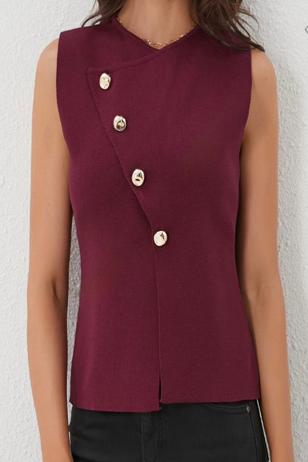 Cross pattern gold button waistcoat (15295668388224)