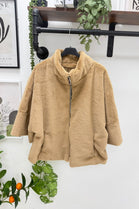 FAUX FUR ZIP LINED JACKET