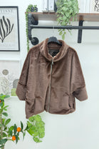 FAUX FUR ZIP LINED JACKET