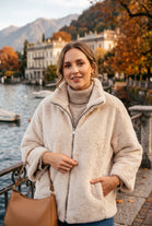 FAUX FUR ZIP LINED JACKET