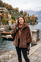 FAUX FUR ZIP LINED JACKET