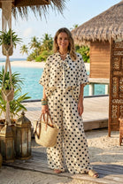 POLKA DOT BOW SILK SET