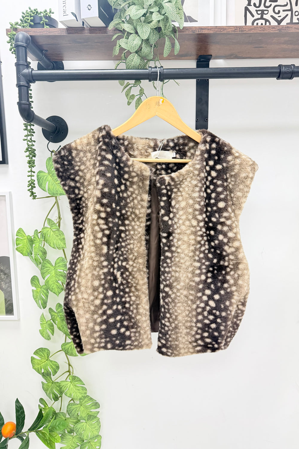 BAMBI PRINT FAUX-FUR WAISTCOAT