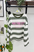 STRIPED SLOGAN SWEATSHIRT