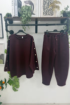 SLEEVE BUTTON DETAIL CARROT FIT LOUNGEWEAR