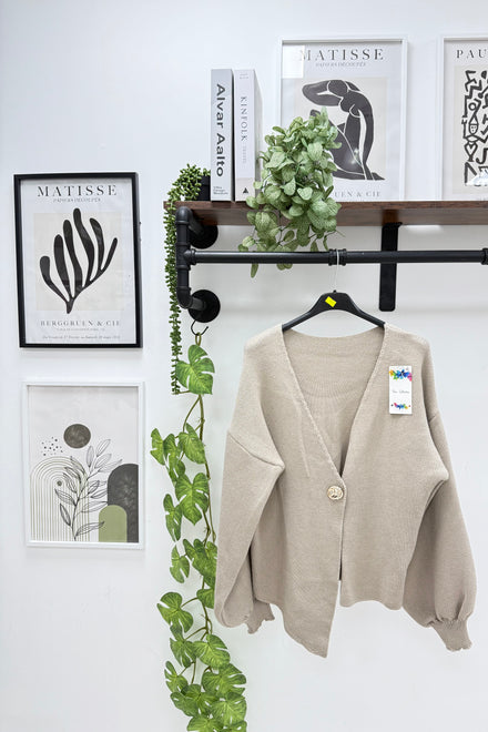 PUFF SLEEVE GOLD BUTTON TOP (15302503661952)