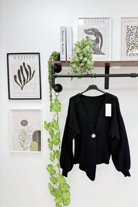 PUFF SLEEVE GOLD BUTTON TOP (15302497403264)