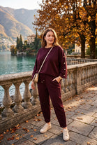SLEEVE BUTTON DETAIL CARROT FIT LOUNGEWEAR