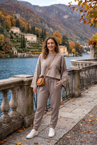SLEEVE BUTTON DETAIL CARROT FIT LOUNGEWEAR