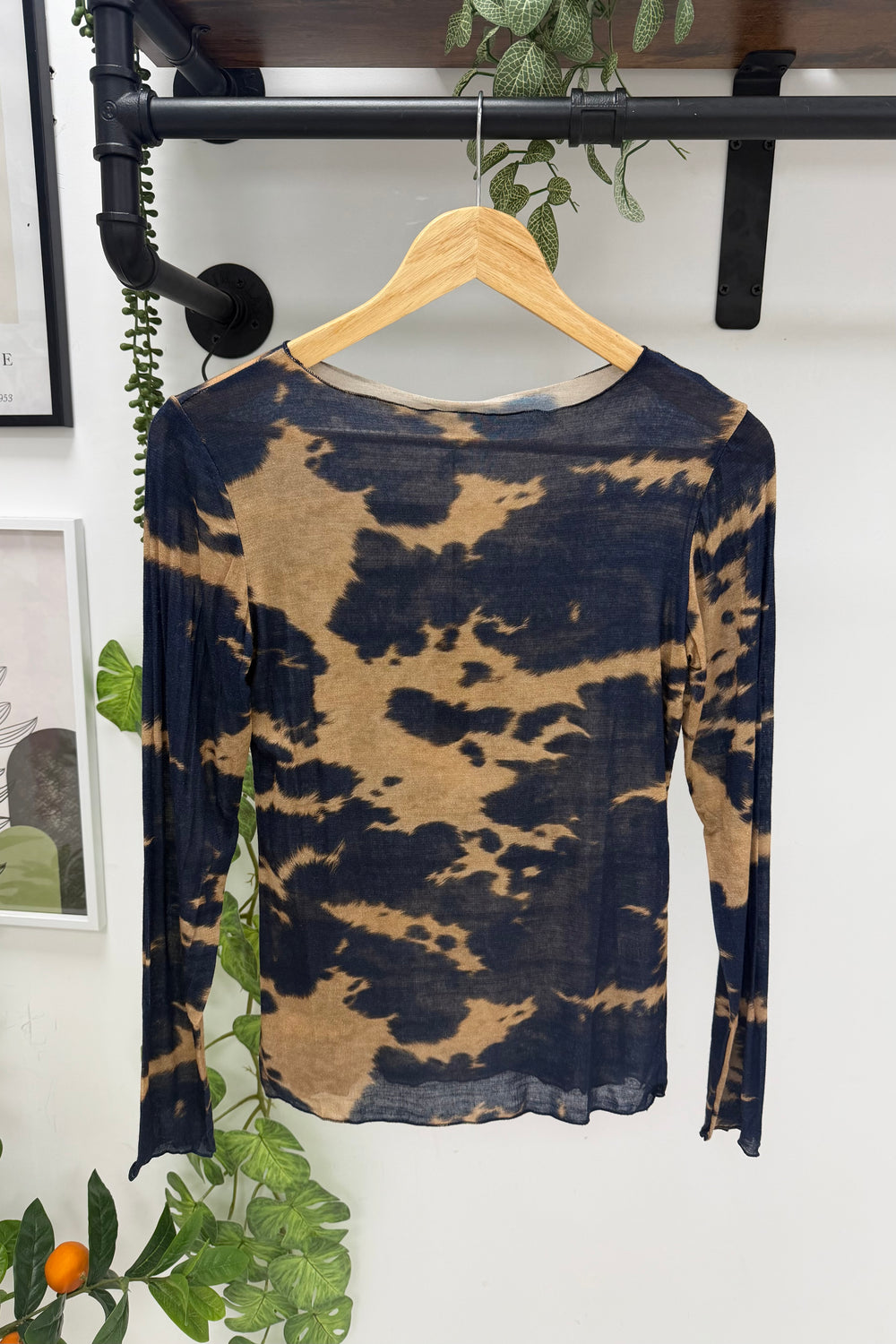 ABSTRACT TIE-DYE CASHMERE BLEND TOP