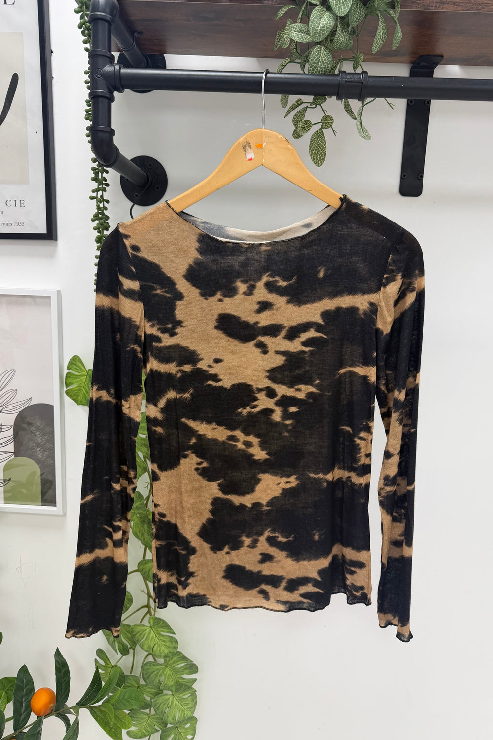 ABSTRACT TIE-DYE CASHMERE BLEND TOP