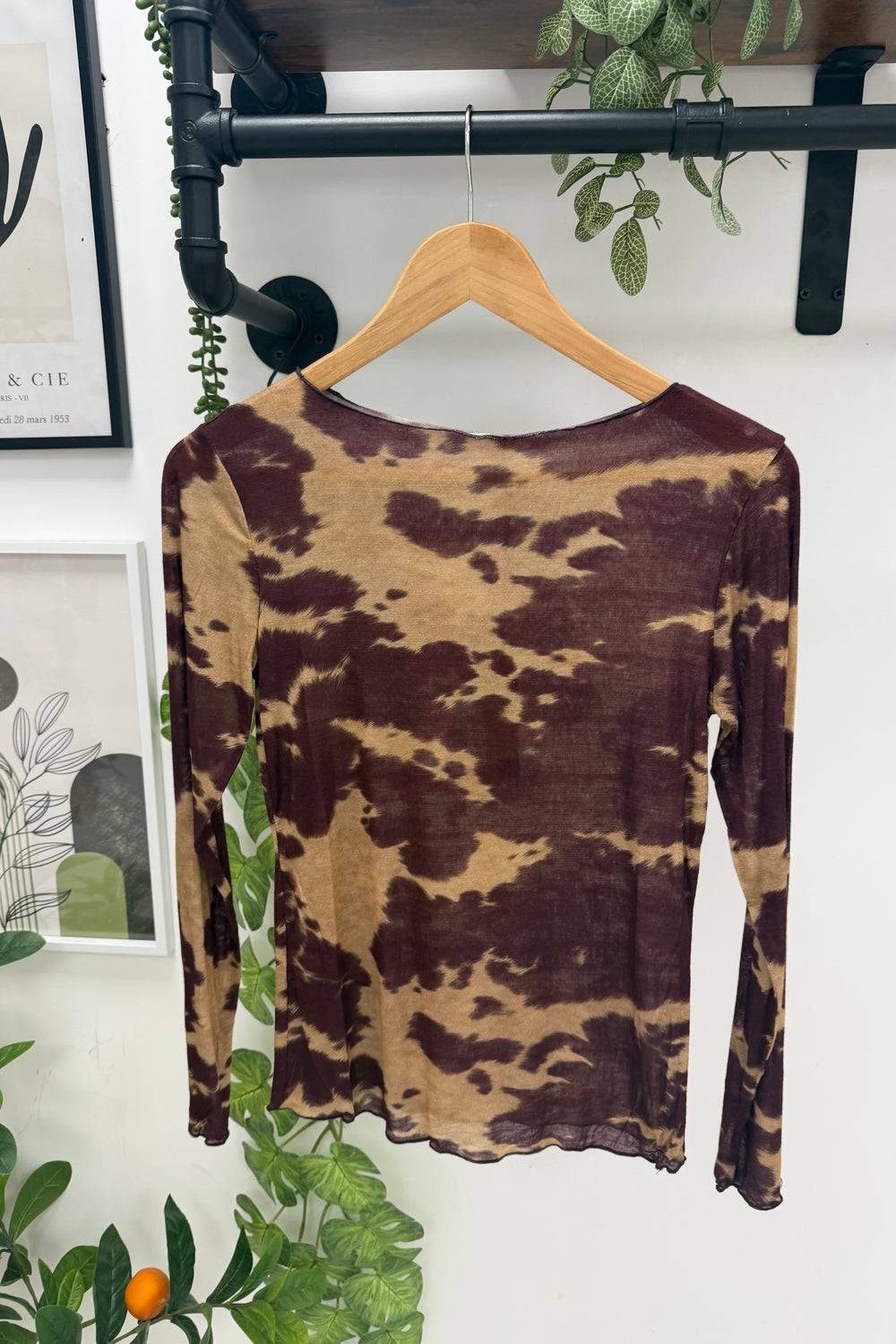 ABSTRACT TIE-DYE CASHMERE BLEND TOP
