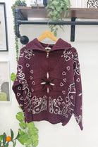 PAISLEY PRINTED HALF-ZIP KNIT JUMPER