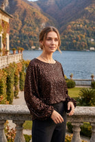VELVET SEQUIN BALLON SLEEVE TOP
