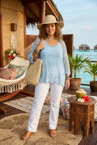 FLORAL BOTTOM CROCHET 2 IN 1 TOP