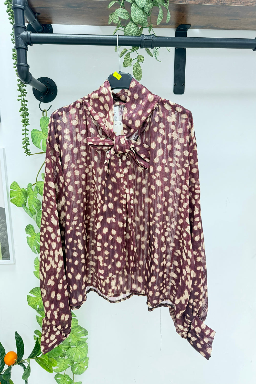 PUSSY-BOW BAMBI PRINT BLOUSE