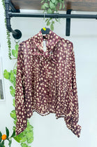 PUSSY-BOW BAMBI PRINT BLOUSE