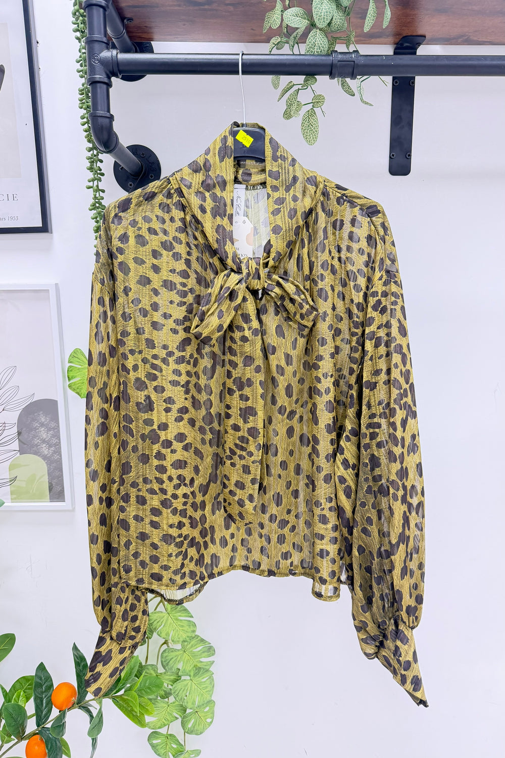 PUSSY-BOW BAMBI PRINT BLOUSE