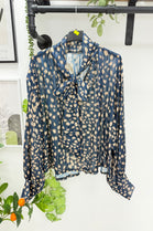 PUSSY-BOW BAMBI PRINT BLOUSE
