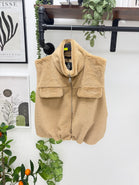 FAUX-FUR ZIP-UP WAISTCOAT