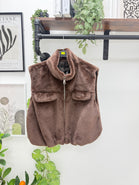 FAUX-FUR ZIP-UP WAISTCOAT