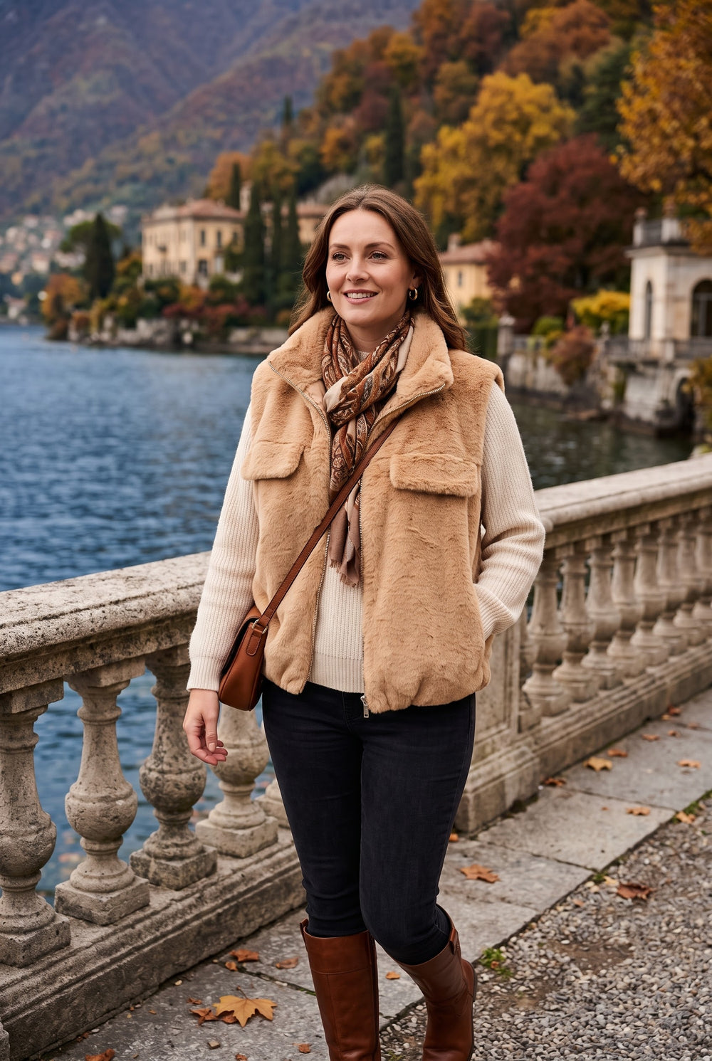 FAUX-FUR ZIP-UP WAISTCOAT