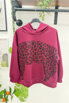 LEOPARD PRINT PANEL PULLOVER HOODIE