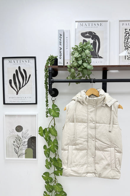 SHORT PU PADDED WAIST COAT (15310287274368)