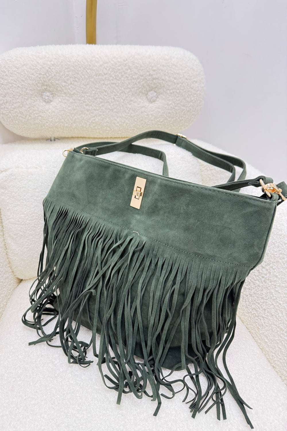 GOLD BUCKEL MEDIUM TASEL BAG (Copy) (15310337376640)