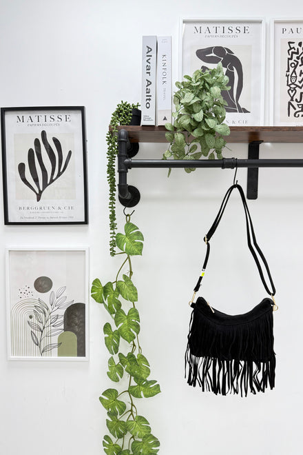 FAUX SUEDE TASSEL CROSS BODY BAG (15310335082880)
