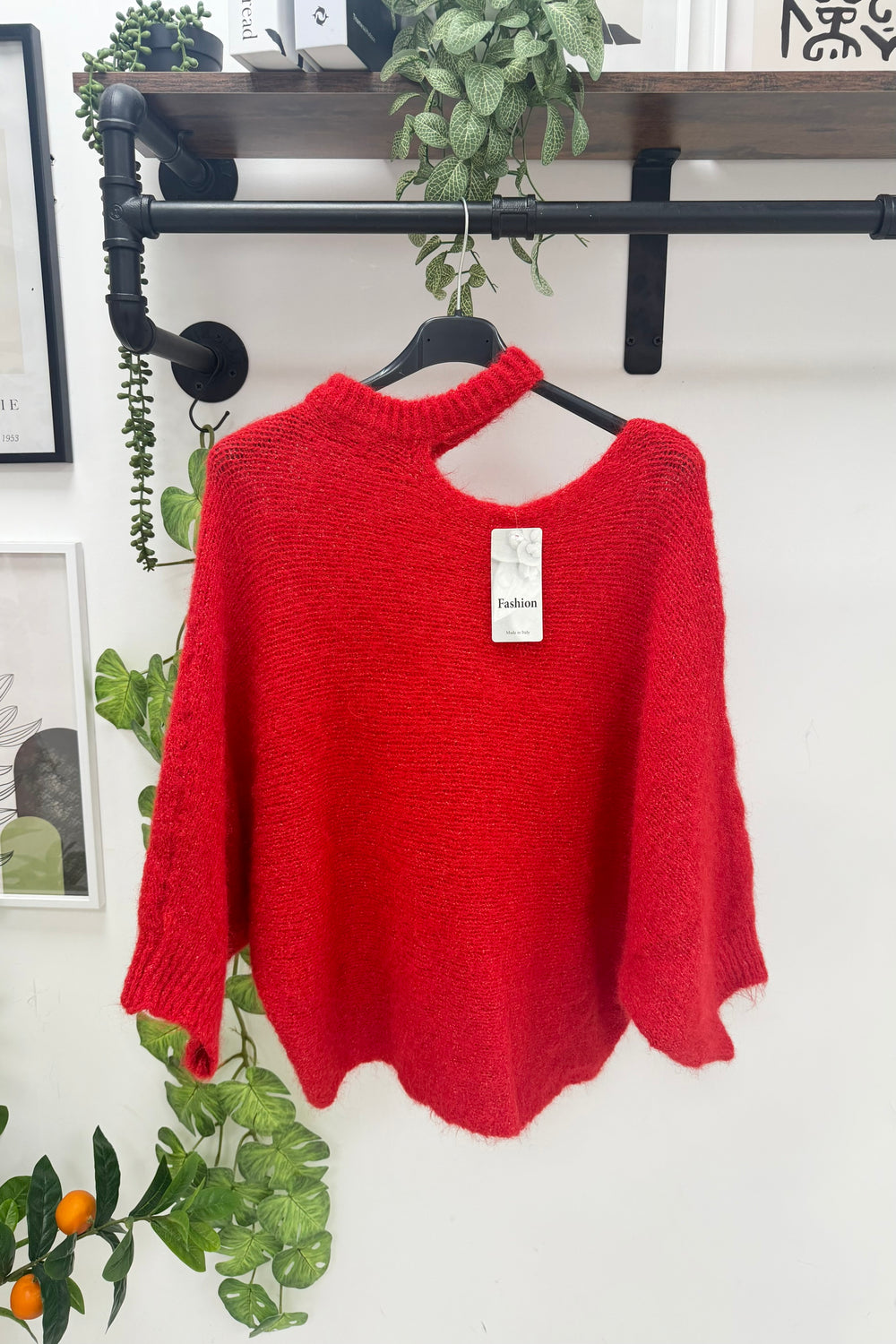 CUT-OUT SOFT KNIT JUMPER