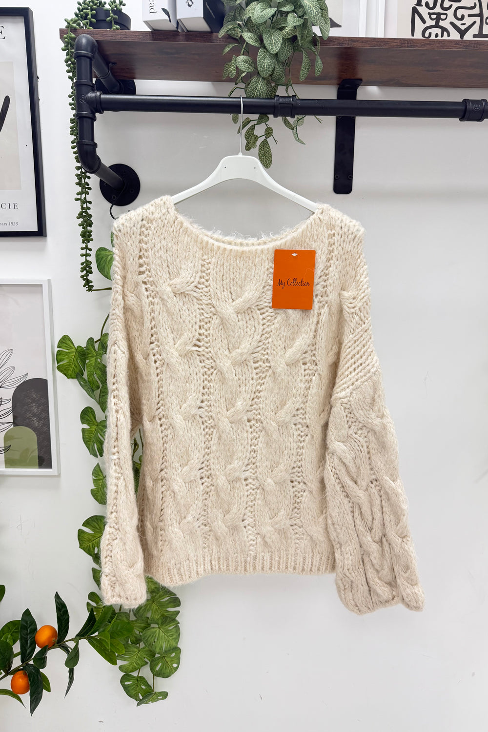 OVERSIZED CHUNKY CABLE KNIT JUMPER