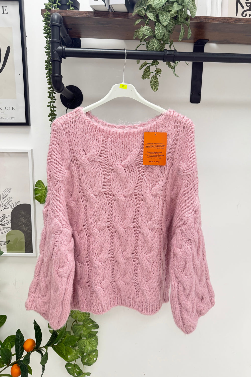 OVERSIZED CHUNKY CABLE KNIT JUMPER