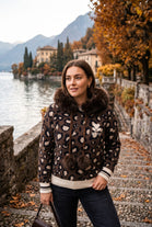 LEOPARD PRINT FAUX-FUR TRIM HOODIE