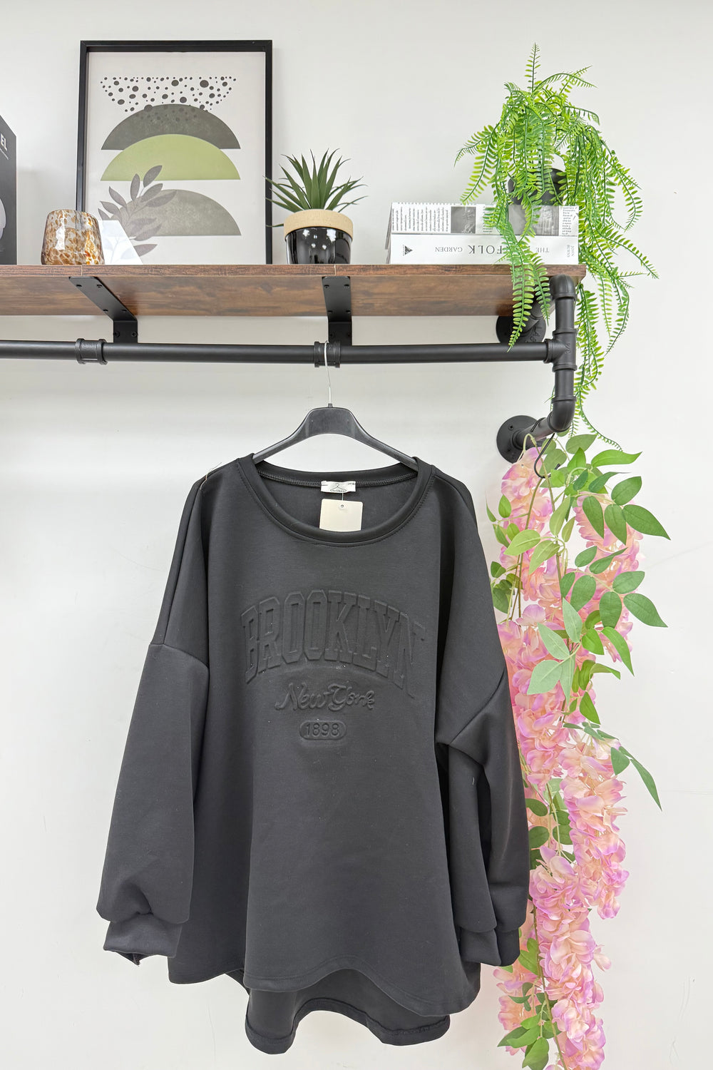 BROOKLYN SLOGAN 3D SWEAT TOP (15313588453760)