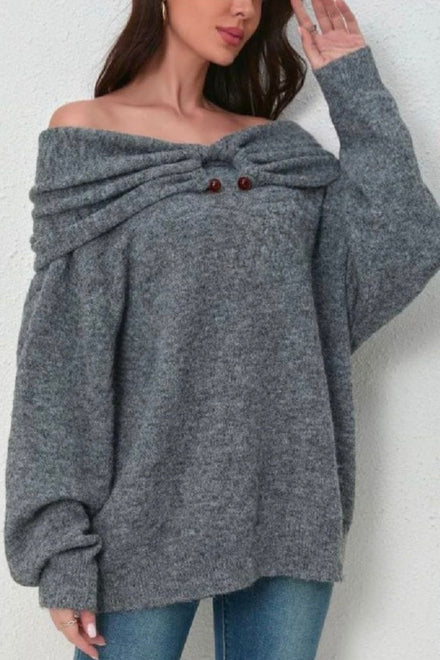 RING OFF SHOULDER KNIT JUMPER (15313764057472)