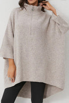 HALF ZIP OVERSIZED JUMPER (15313752785280) (15326695227776) (15348248936832)