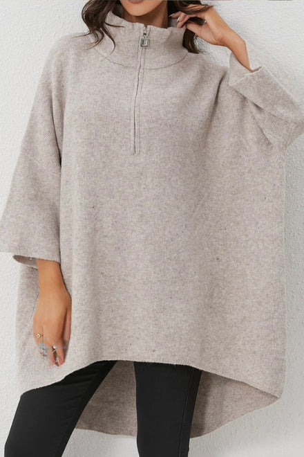HALF ZIP OVERSIZED JUMPER (15313752785280)