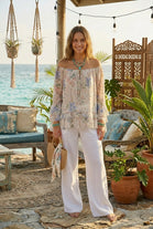 FLORAL SILKY RARA SLEEVE BLOUSE