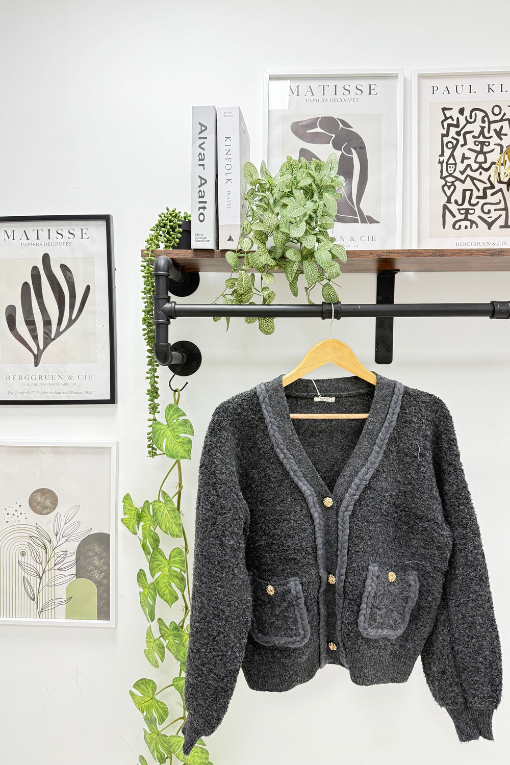 GOLD BUTTON TEXTURED KNIT CARDIGAN (15318665134464)